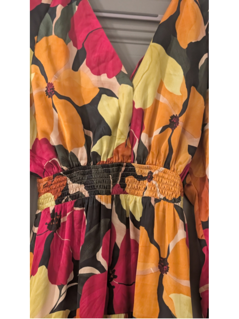 Women's Dress Forum Floral Maxi Dress Size M Orange Pink - Picture 6 of 12